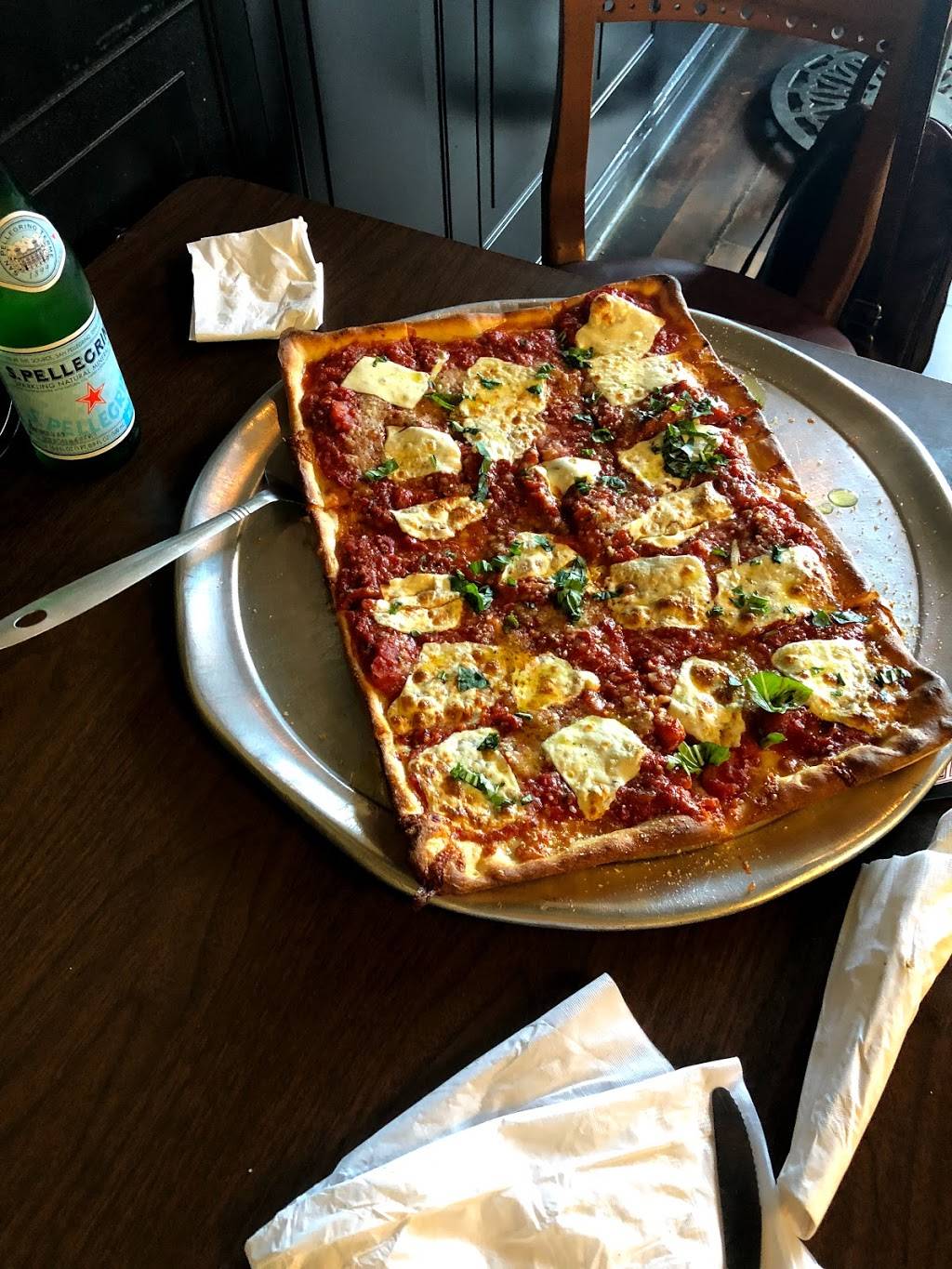 Rectangular pizza at Tony's Pizza